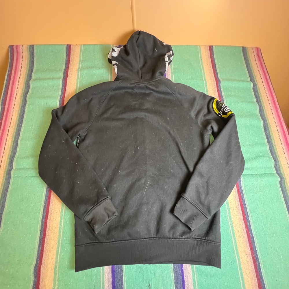 Ecko Unltd Hoodie Mens L Black Striped Full Zip Graphic Streetwear Y2K Rhino - Picture 5 of 11